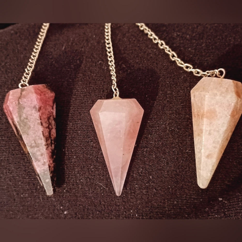 Pink and Brown Crystal Pendulum